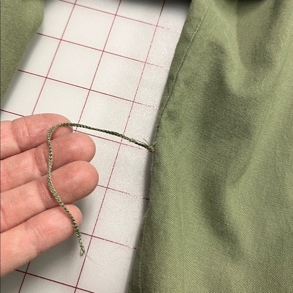 ABERCROMBIE & FITCH Career Preppy 100% Cotton Olive Long SLV Belted Shirtdress M - Picture 10 of 16